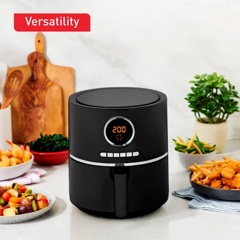Air Fryer Tefal Easy Fry Ultra EY1118, 1200W, 4.2 l, 8 programe, Timer, 6 trepte, Până la 200C, Negru