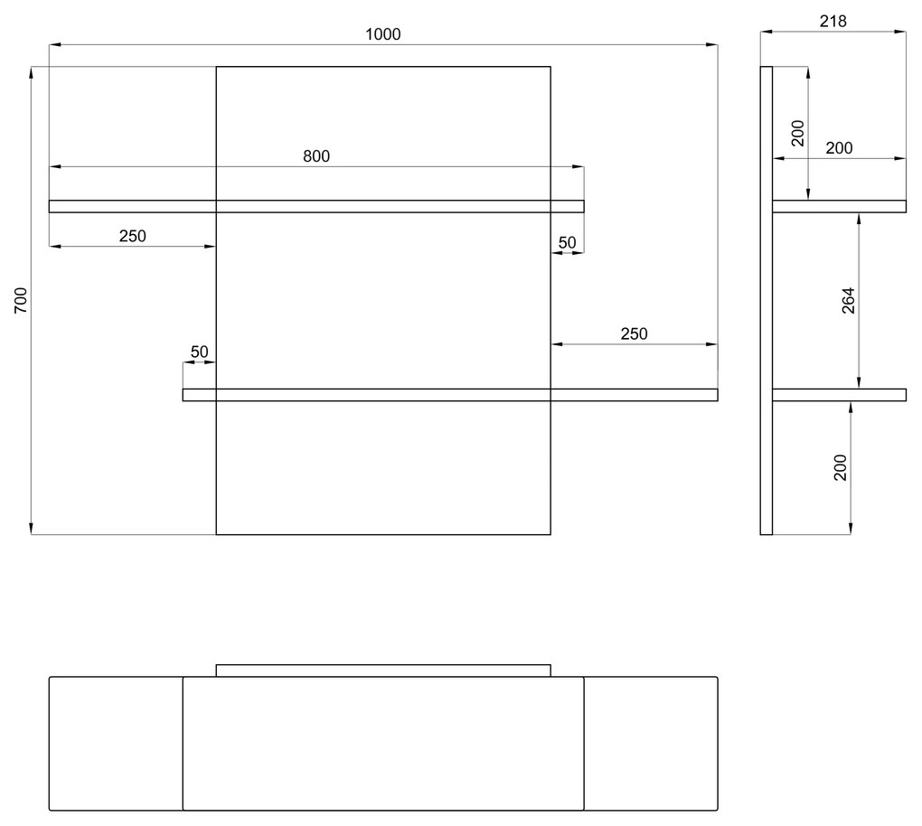 Set de mobilier SIMPLE Stejar Craft Auriu/Alb Luciu - VITRINĂ RAFTURI SUSPENDAT COMODĂ PENTRU LIVING