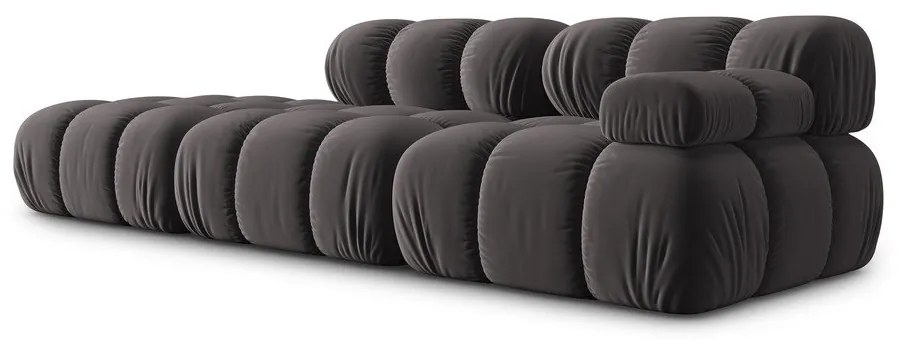 Canapea gri închis cu tapițerie din catifea 282 cm Bellis – Micadoni Home