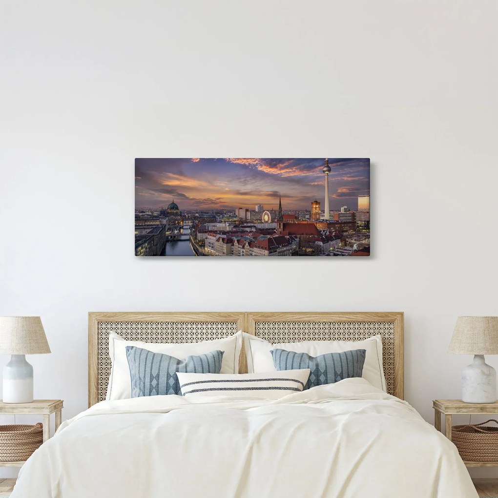 Tablou - Apus de soare în Berlin (120x50 cm)
