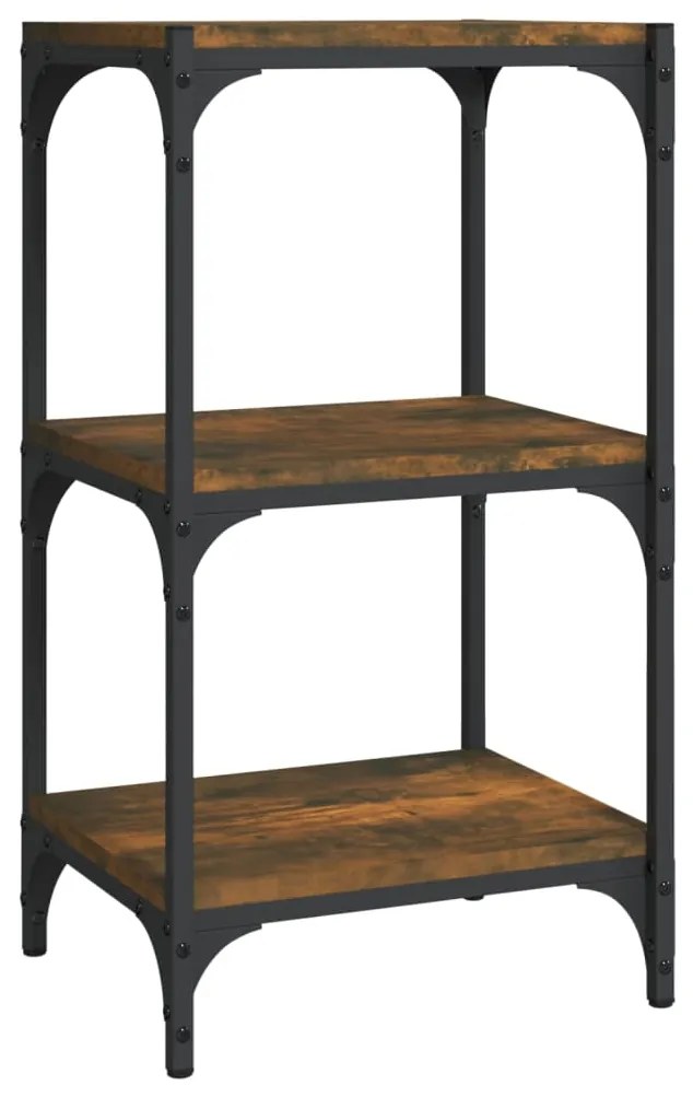 vidaXL Raft cărți stejar fumuriu 40x33x70,5 cm, lemn prelucrat și oțel