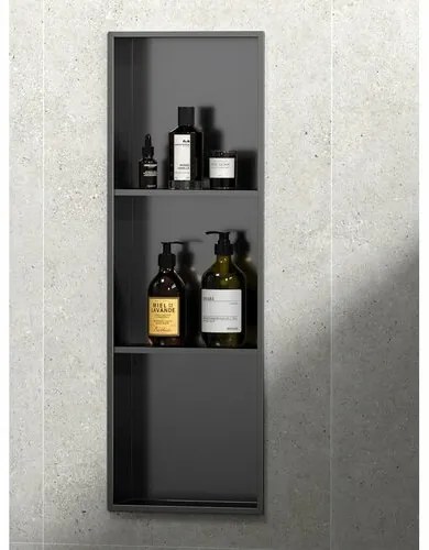 Raft încastrat POLYSAN 1301-27B Inserta, 27 x 81 cm, oțel inoxidabil, antracit
