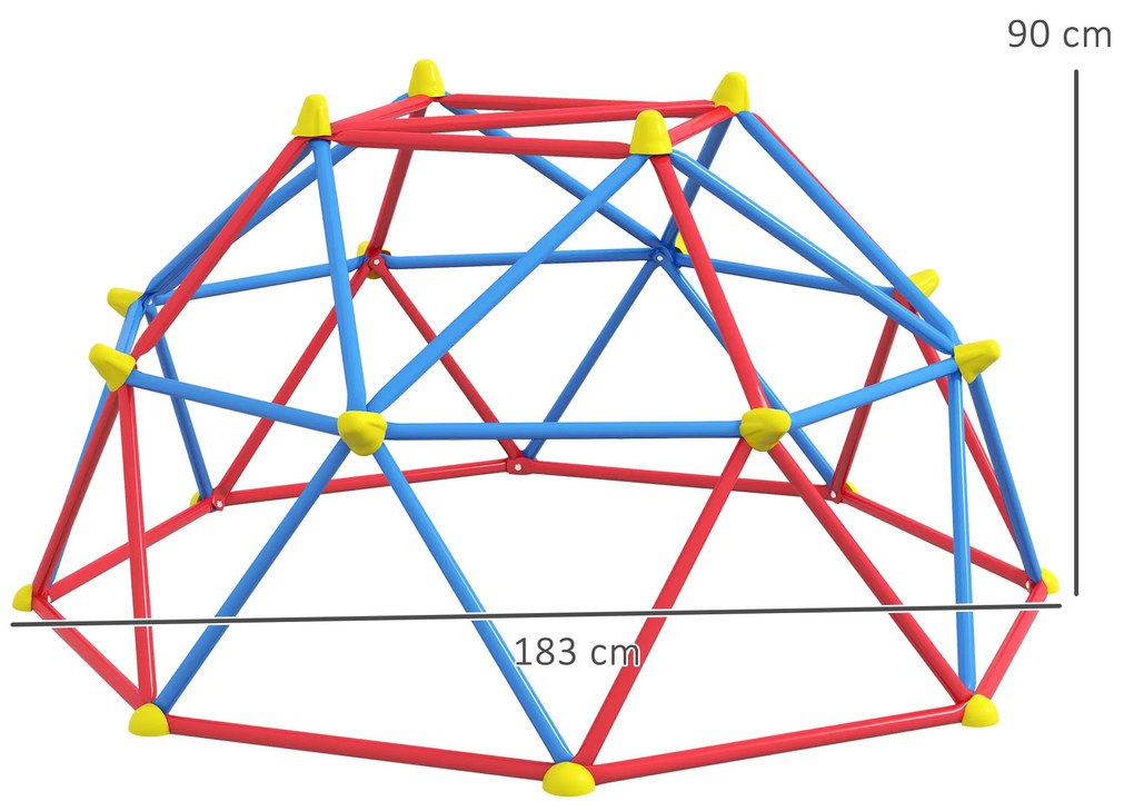 Outsunny Cadru de catarat, Jungle Gym, Turn geometric de catarat in aer liber cu rama din otel rezistenta la rugina | Aosom Romania