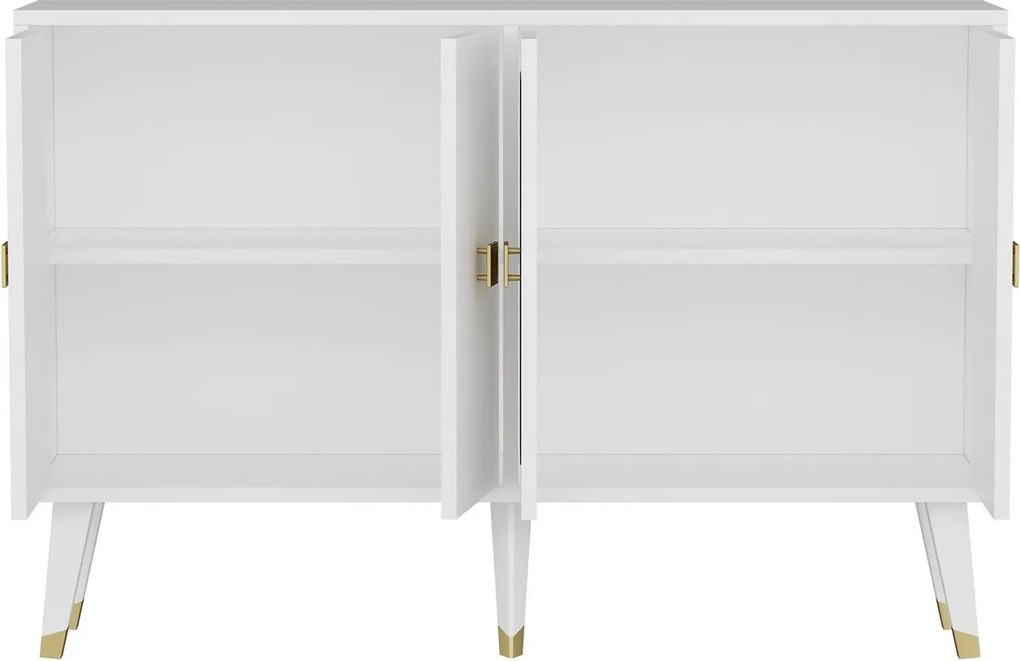 Consola, Hanah Home, Ahart, 120x80x30 cm, Alb/Auriu