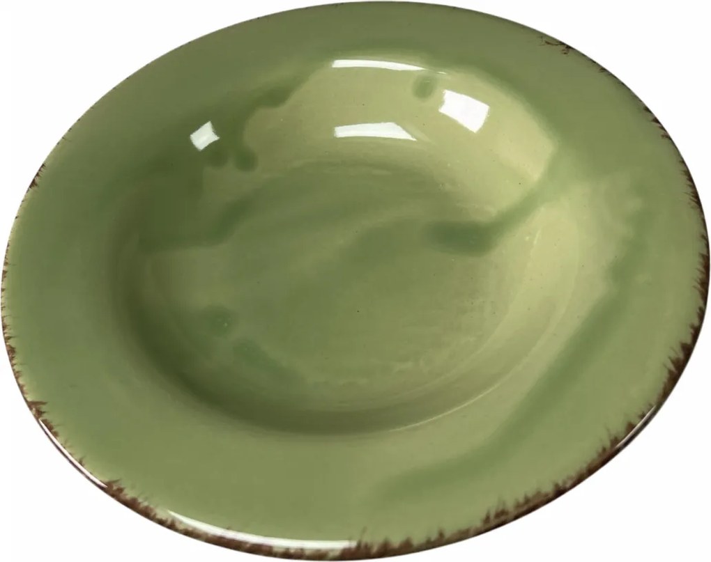 Farfurie adanca Glaze Verde 21cm (Glazurare Manuala)