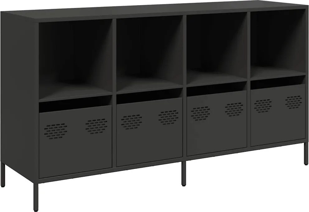 vidaXL Dulap, negru, 135x39x73,5 cm, oțel laminat la rece