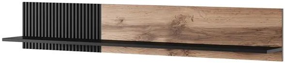 Raft Random P1 stejar wotan/negru - L150 x A20 x h25 cm