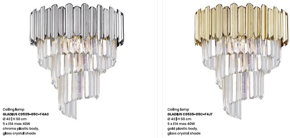Lustra aplicata moderna design deosebit GLADIUS crom