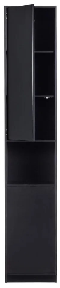 Bibliotecă modulară neagră din lemn masiv de pin 266x210 cm Finca – WOOOD