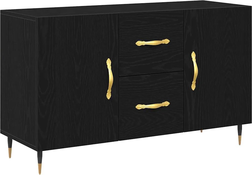 vidaXL Bufet cu sertar Stejar Negru 100 x 36 x 60 cm Lemn compozit