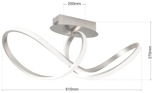 Lustră LED dimabilă aplicată Orion DL 7-694 CIRCUS LED/30W/230V crom mat