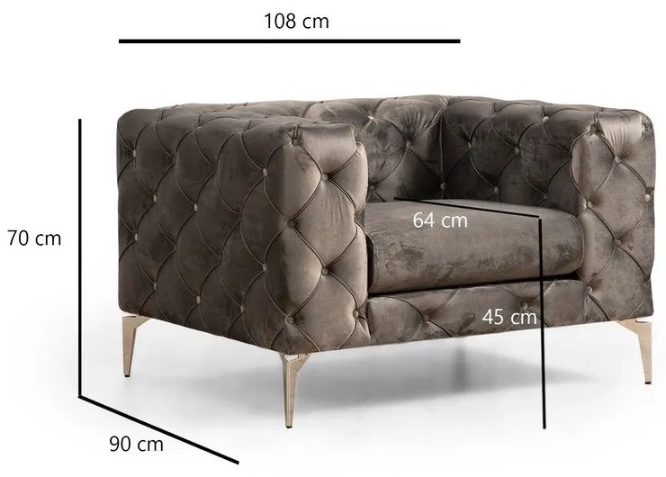 Fotoliu gri antracit Como – Artie