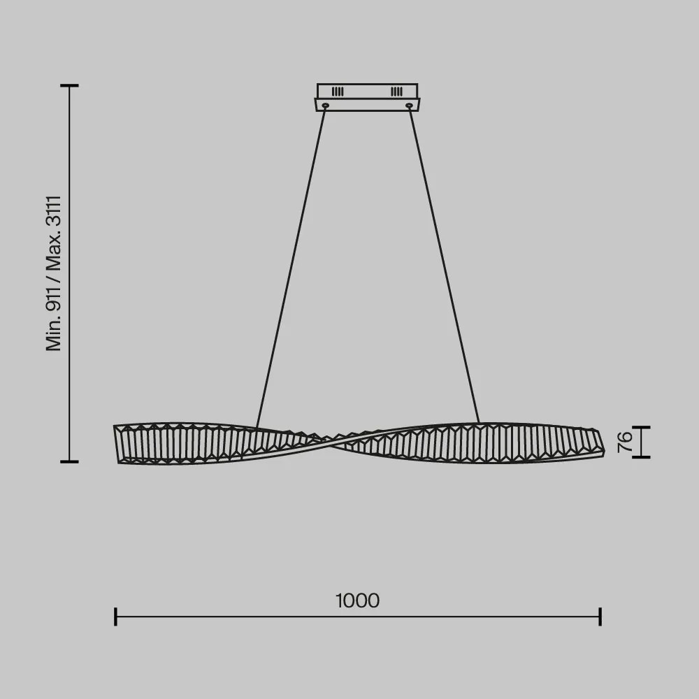 Lustra LED suspendata design modern Krone 100cm