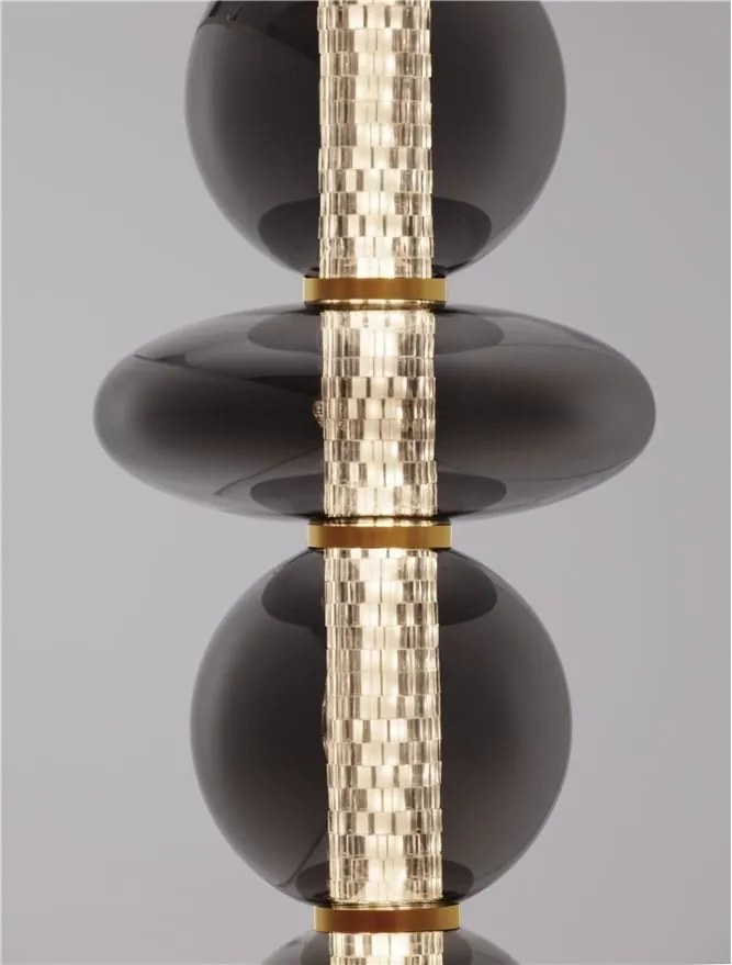 Lampadar LED modern, Metal, Auriu, Sticla, Fumurie, modern NAVI