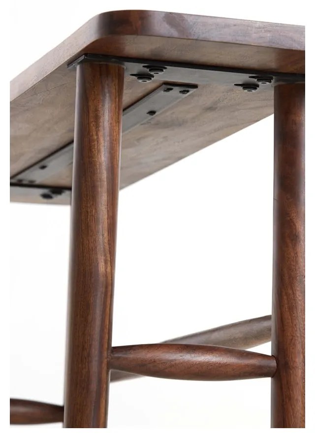 Masă consolă maro din lemn masiv de acacia 30x140 cm Qiano – Light &amp; Living