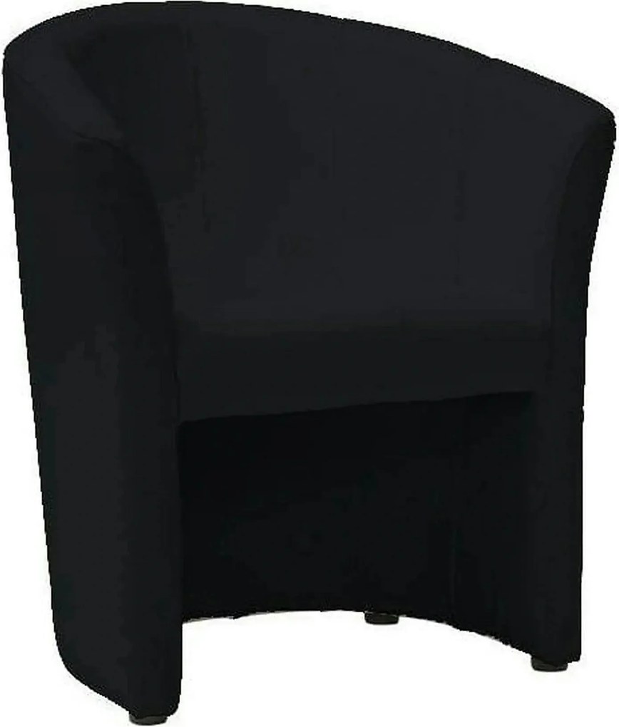 Fotoliu TM-1, negru, piele ecologica/plastic, 67x60x76 cm