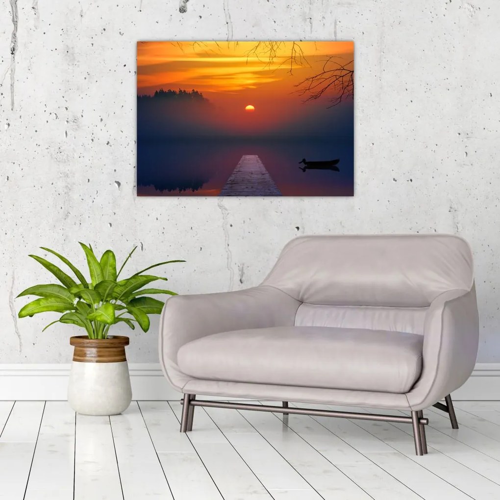 Tablou cu podul în apus de soare (70x50 cm)
