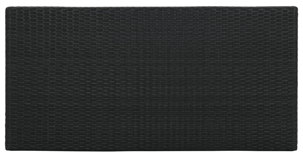Masa de bar cu raft depozitare, negru, 120x60x110 cm, poliratan 1, Negru