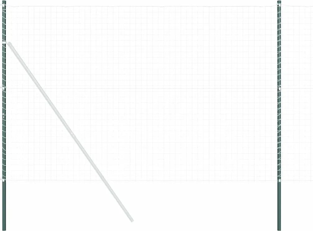 vidaXL Stâlp de gard. 12 pcs Verde Oțel vopsit în pulbere