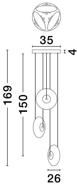 Lustra LED suspendata design modern decorativ SKIA 3L