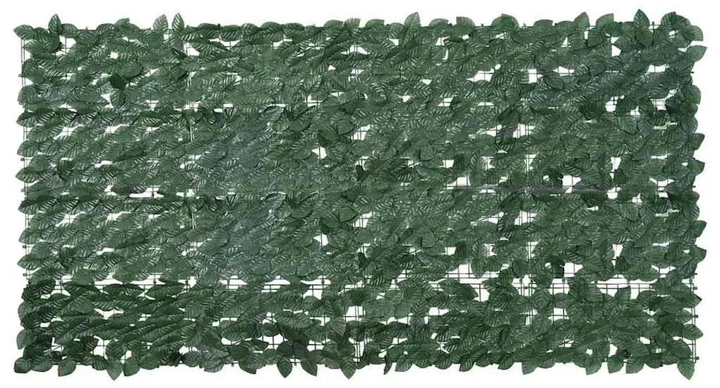 vidaXL Paravan de balcon, frunze verde închis, 200x100 cm