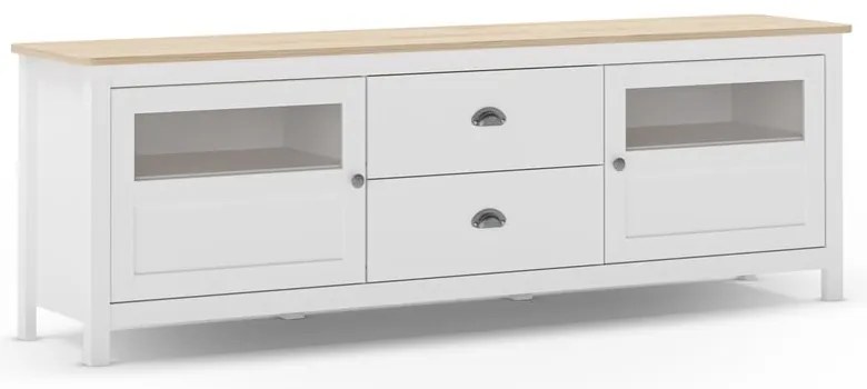Comodă TV albă din lemn de pin 180x59 cm Misti – Marckeric