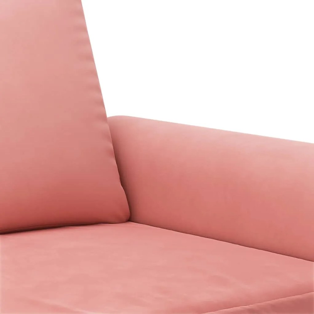 Canapea cu 3 locuri, roz, 180 cm, catifea Roz, 212 x 77 x 80 cm