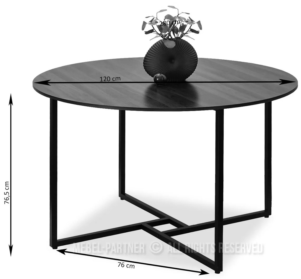 Masă de sufragerie Bird (lemn negru + negru). 1111738