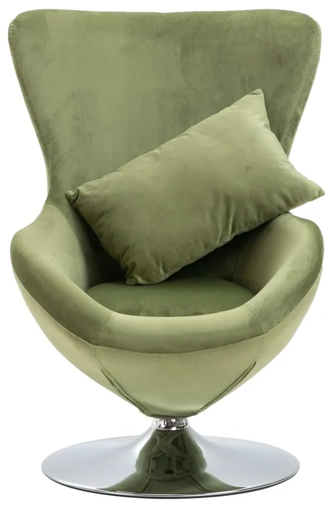 248467 vidaXL Scaun ou rotativ, cu pernă, verde deschis, catifea