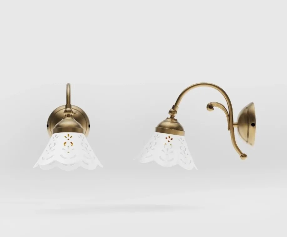 Aplica de perete din alama si abajur ceramic Zefira