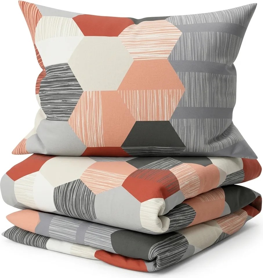 Lenjerie de pat din bumbac Renforcé HONEY COMB gri Dimensiunile lenjeriei: 70 x 90 cm | 140 x 200 cm