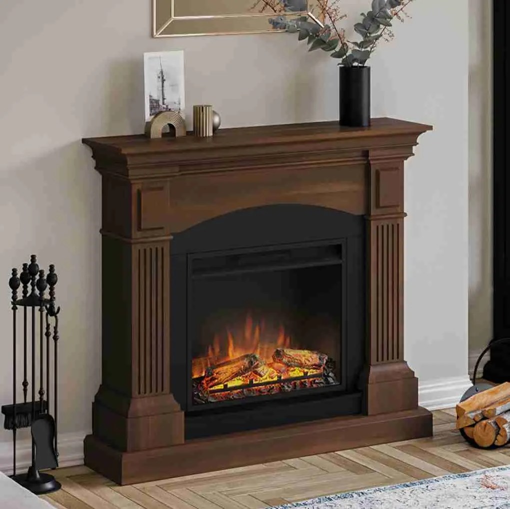Magna Premium Walnut semineu electric flacara 3D model deosebit