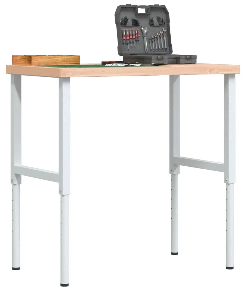 vidaXL Banc de lucru 100x60x(73-99,5) cm lemn masiv fag dreptunghiular