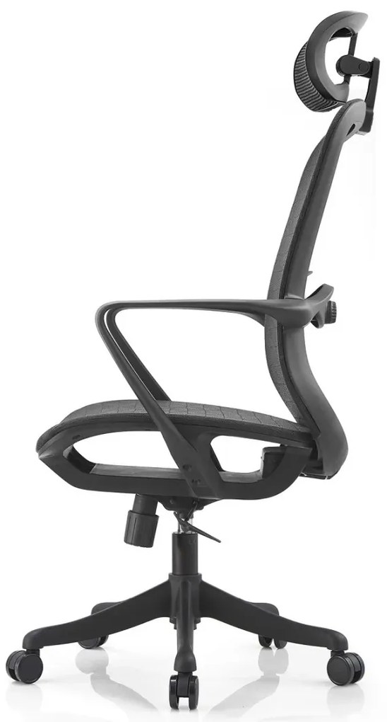 RESIGILAT- Scaun ergonomic Ella-H, mecanism inclinare/blocare, tetiera si suport lombar reglabile, Mesh, Negru