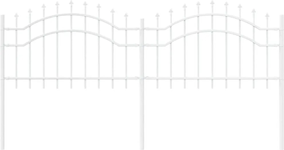vidaXL Gard de Grădină Alb 240 x 115 cm Oțel vopsit în pulbere