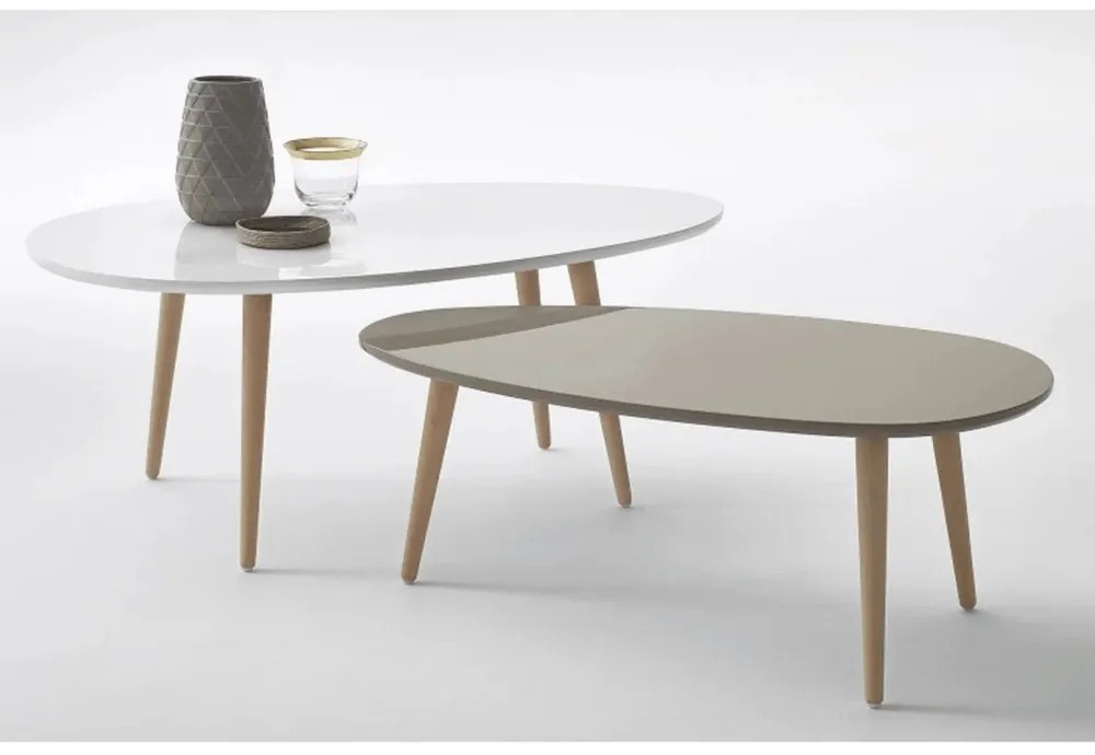 Masă de cafea Duplo (alb + gri). 1029551