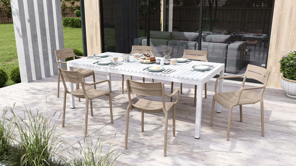 MAZZONI EXPORT LUSSO Bej - SCAUN MODERN DE BUCĂTĂRIE GRĂDINĂ CAFENEA (STIVUIT)