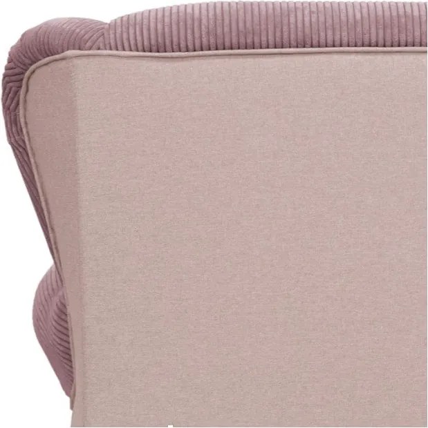 Fotoliu roz cu tapițerie din catifea reiată Lord – Ropez