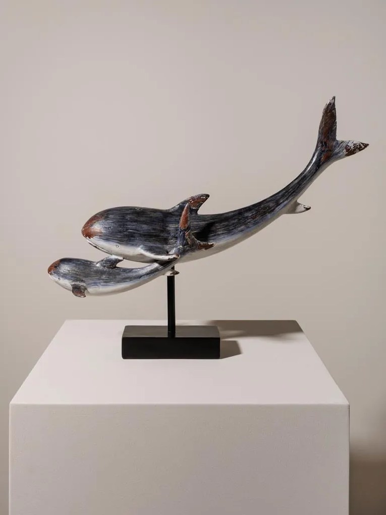 Decoratiune de masa pe postativ, in forma de balena, Whale