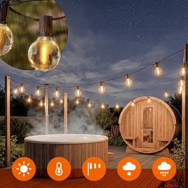 Ghirlandă decorativă LED reglabilă pentru exterior 36xE12/1W/24/230V 22,35 m IP65 neagră + telecomandă