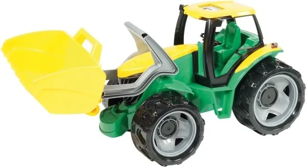 Tractor cu cupă, 65 cm, verde/galben