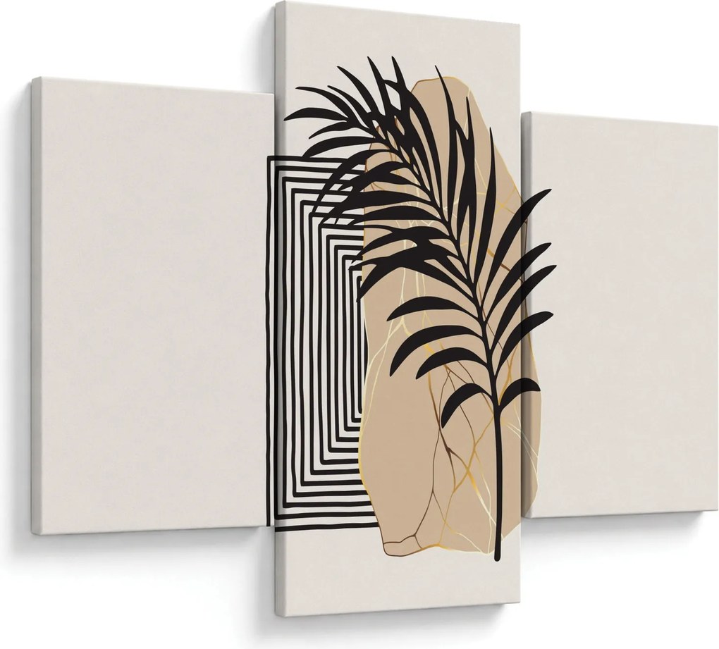 Tablou - Abstracție cu frunze tropicale N⁰3 (90x60 cm)