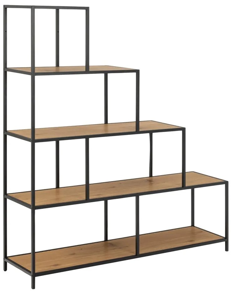 Bibliotecă în decor de stejar sălbatic Actona Seaford, 135 x 150 cm