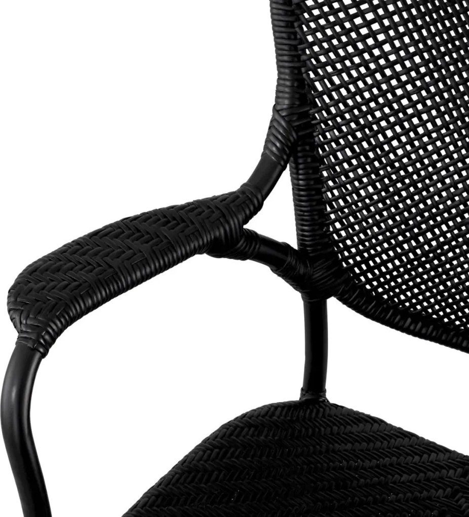 Scaun cu brate din ratan design LUX, Colony negru