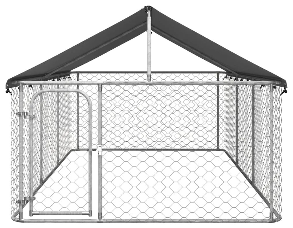 171499 vidaXL Padoc pentru câini de exterior, cu acoperiș, 400x200x150 cm