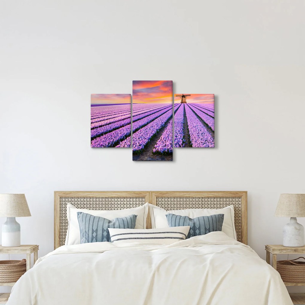Tablou - ferma cu flori (90x60 cm)