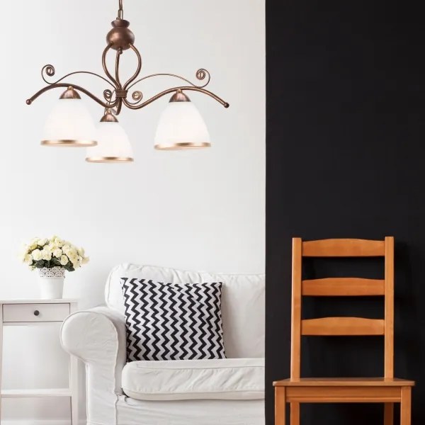 Lustră LED pe lanț Brilagi ANTICO 3xE27/60W/230V bronz patină