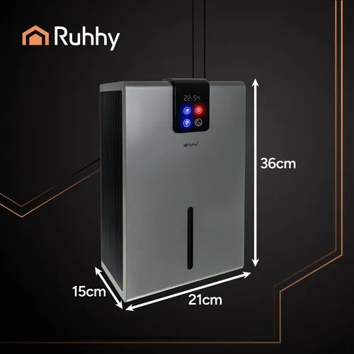 Dezumidificator silențios cu iluminare LED și telecomandă