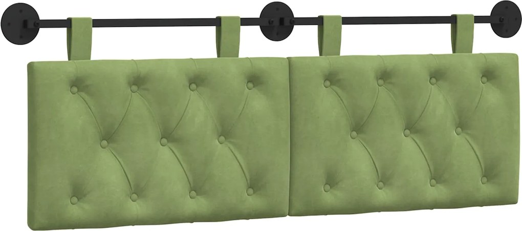 vidaXL Cap de pat suspendat Verde deschis 130 x 55 x 7 cm Catifea