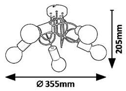 Rabalux 6340 - Lustră aplicată LINETT 5xE27/40W/230V